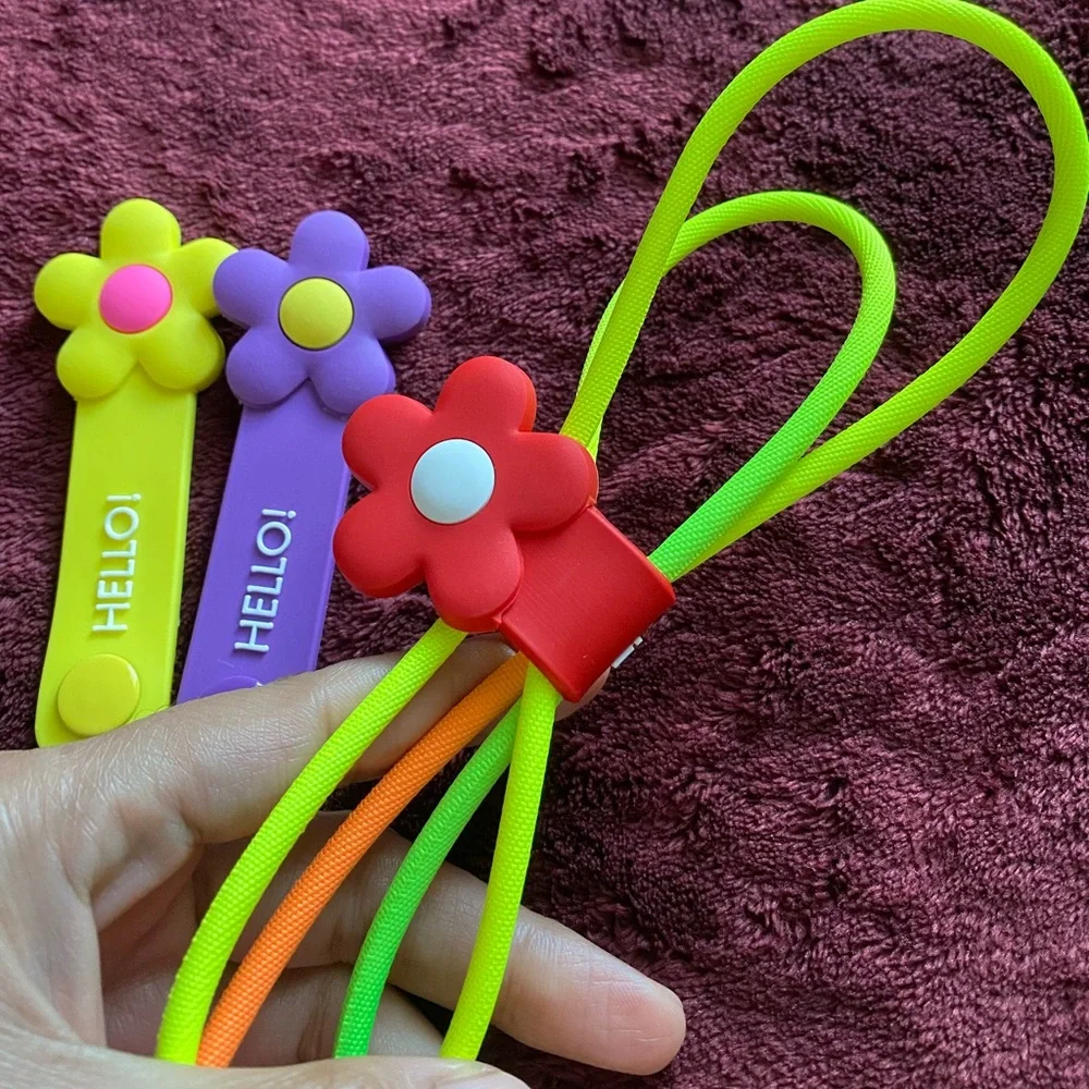Brand New Cute Silicone Flower Cable organizer cord holder